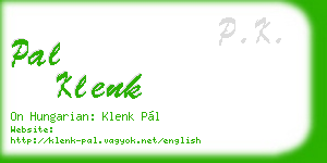 pal klenk business card