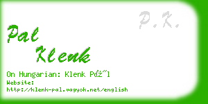 pal klenk business card